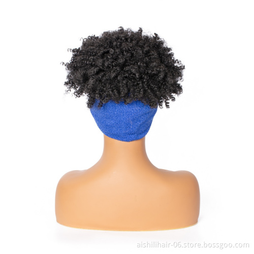 Wholesale vendors headband wigs stort kinky curly wigs  hradband synthetic hair wigs for black women